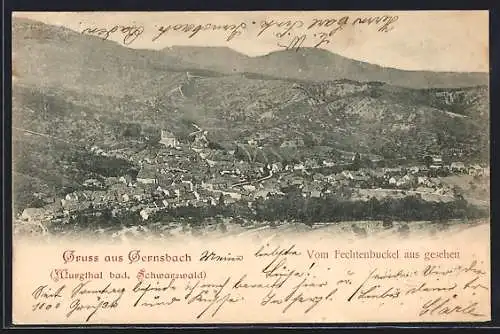 AK Gernsbach /Murgtal, Ansicht vom Fechtenbuckel aus