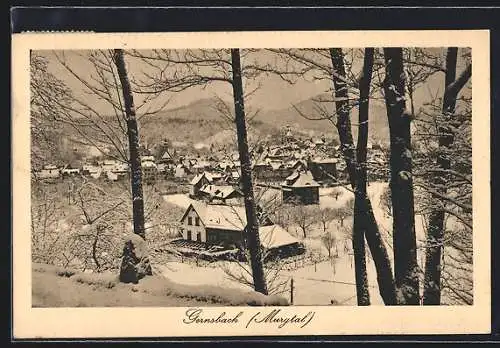 AK Gernsbach /Murgtal, Ansicht vom Wald aus im Winter