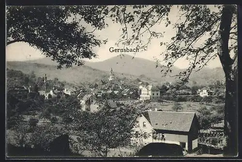 AK Gernsbach, Teilansicht vom Wald aus