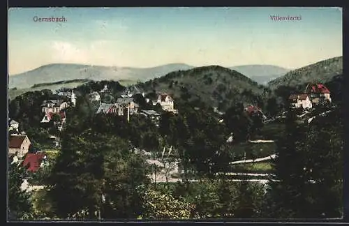 AK Gernsbach, Blick aufs Villenviertel