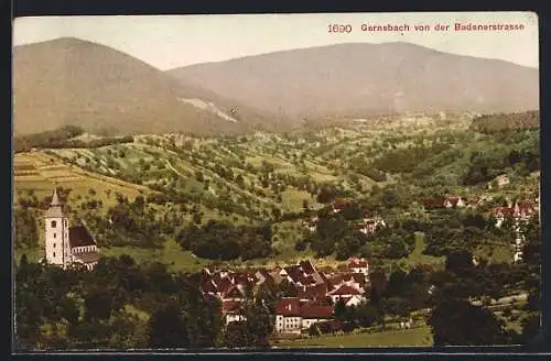 AK Gernsbach, Ansicht von der Badenerstrasse aus