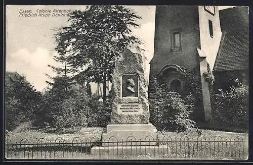 AK Essen, Colonie Altenhof, Friedrich Krupp Denkmal