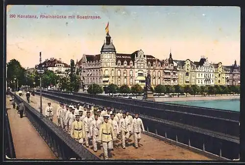 AK Konstanz, Rheinbrücke mit Seestrasse