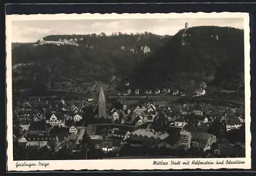 AK Geislingen-Steige, Mittlere Stadt mit Helfenstein und Ödenturm