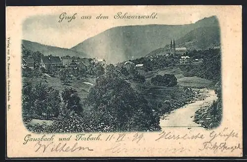 AK Gausbach /Schwarzwald, Ansicht mit Forbach