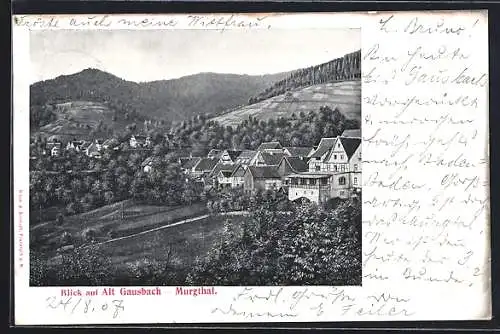 AK Gausbach /Murgtal, Blick auf Alt-Gausbach