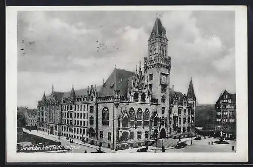 AK Saarbrücken /Saar, Blick aufs Rathaus