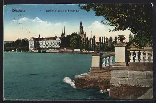 AK Konstanz, Inselhotel von der Seestrasse