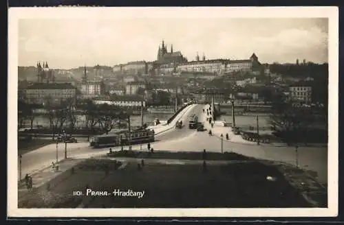 AK Praha, Hradcany, Strassenbahn