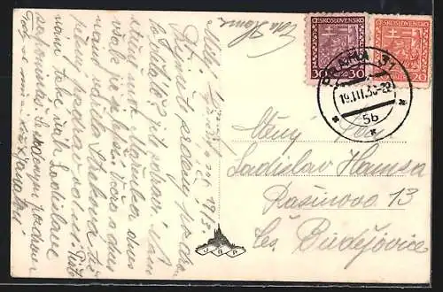 AK Praha, Hradcany, Strassenbahn