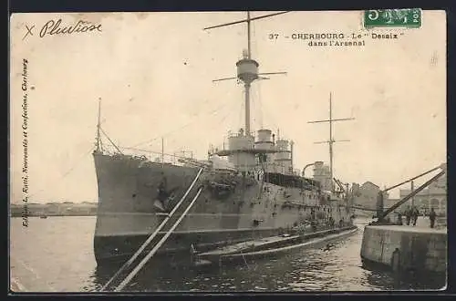 AK Cherbourg, Kriegsschiff Desaix im Hafen