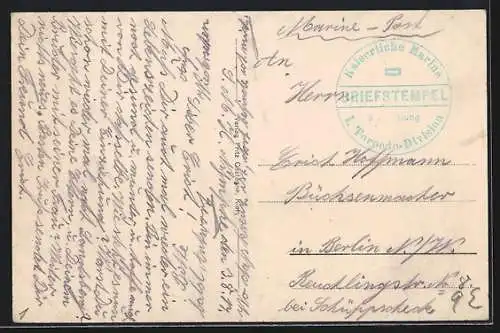 AK Kriegsschiff SMS Nymphe unter Volldampf