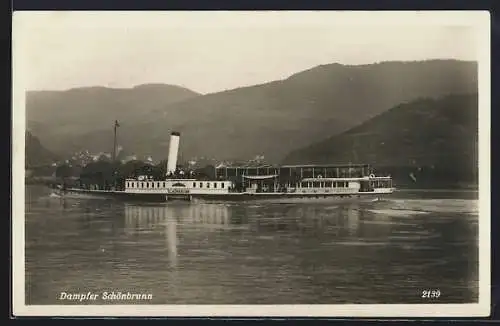 AK Raddampfer Schönbrunn auf der Donau