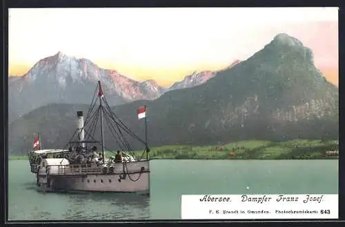 AK Dampfer Franz Josef auf dem Abersee