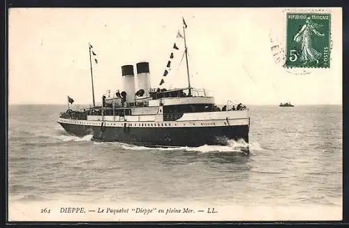 AK Passagierschiff Dieppe auf dem offenen Meer