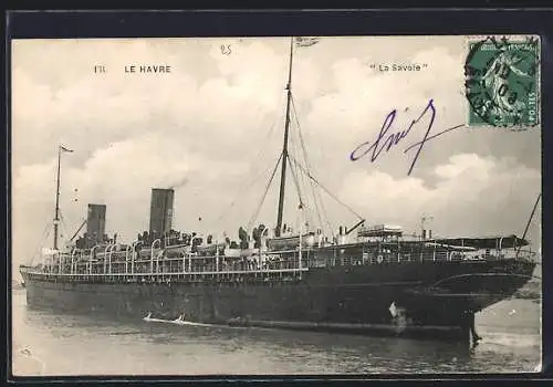 AK Passagierschiff La Savoie vor der Küste