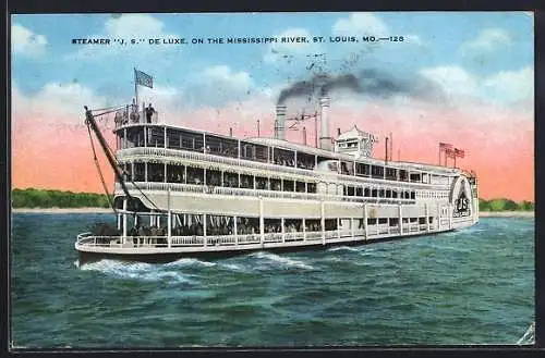 AK Steamer JS de Luxe on the Mississippi River