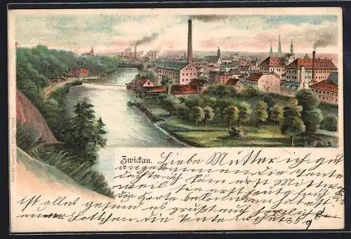 Lithographie Zwickau, Gesamtansicht