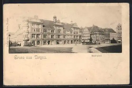 AK Torgau, Blick über den Marktplatz