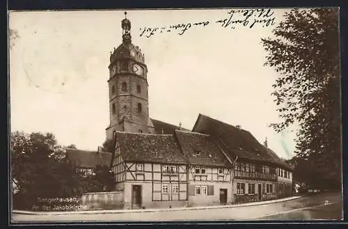 AK Sangerhausen, Strassenansicht mit Jakobikirche