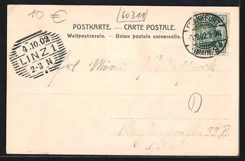 AK Frankfurt a. M., Kaiserstrasse mit Blick n. d. Rossmarkt