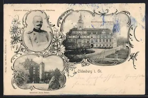 AK Oldenburg i. Gr., Grossherzogliches Schloss, Elisabeth Anna-Palais, Friedrich August, Grossherzog von Oldenburg