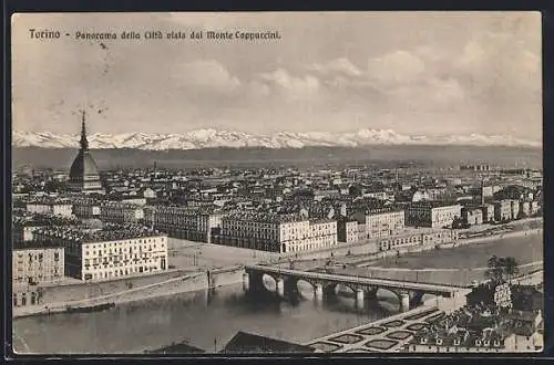 AK Torino, Panorama della Città visto dal Monte Cappuccini