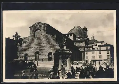 AK Firenze, Denkmal vor der Chiesa di S. Lorenzo