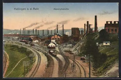 AK Hattingen a. d. Ruhr, Blick auf die Heinrichshütte