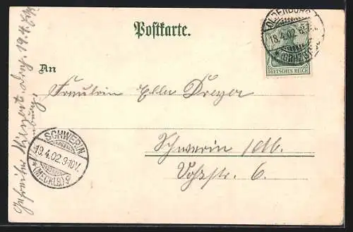 Lithographie Oldenburg / O., Lambertikirche, Graf Anton Günther, Am Stau, Rathaus