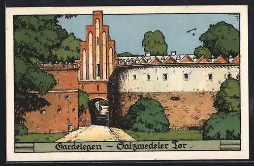 Steindruck-AK Gardelegen, Salzwedeler Tor