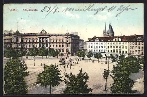 AK Kassel, Strassenbahn am Königsplatz