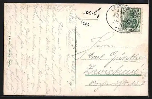 AK Jocketa, Ortsansicht vor der Jocketabrücke