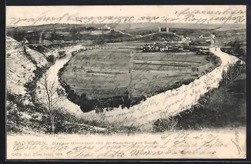 AK Bad Kösen, Blick vom Himmelreich nach der Rudelsburg und Saaleck