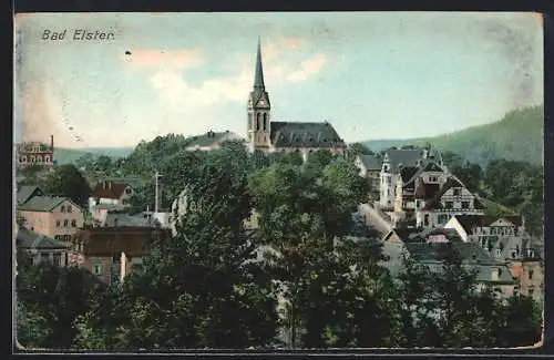 AK Bad Elster, Teilansicht mit der Kirche