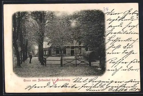 AK Rendsburg, Gasthof Rothenhof, Aussenansicht