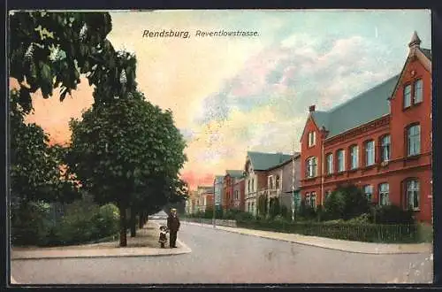 AK Rendsburg, Blick in die Reventlowstrasse