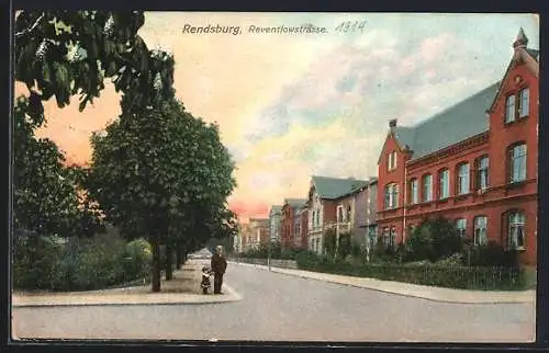 AK Rendsburg, Blick in die Reventlowstrasse