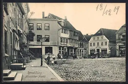 AK Rendsburg, Strassenpartie am Altstädter-Markt