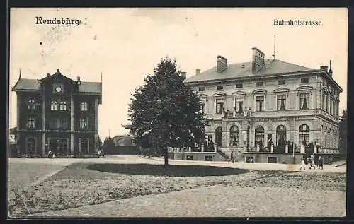 AK Rendsburg, Blick in die Bahnhofstrasse