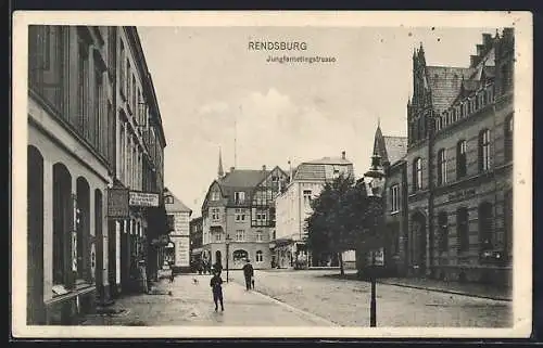 AK Rendsburg, Blick in die Jungfernstiegstrasse