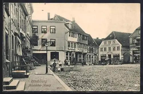 AK Rendsburg, Strasse am Altstädter-Markt