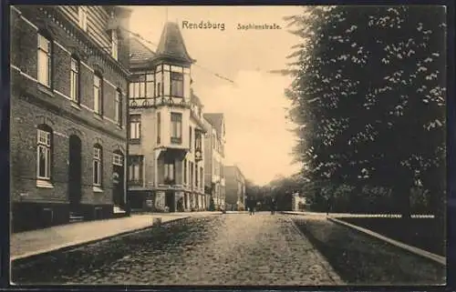 AK Rendsburg, Blick in die Sophienstrasse