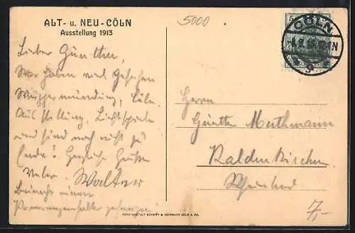 AK Cöln, Ausstellung Alt- u. Neu-Cöln 1913, Schlacht- und Viehhof