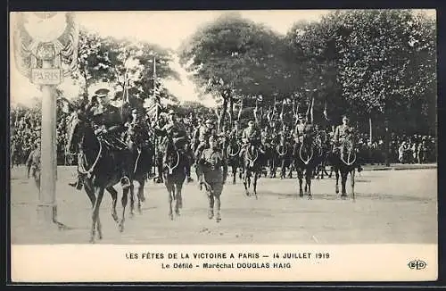 AK Paris, Maréchal Douglas Haig, Les Fetes de la Victoire 1919