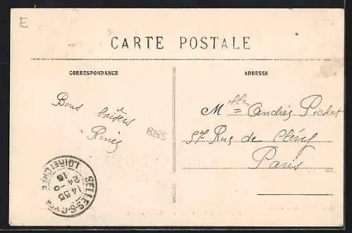 AK Selles-sur-Cher, Grande Rue, La Place avec l`Hôtel du Lion d`Or
