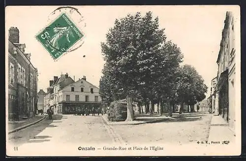 AK Onzain, Grande-Rue et Place de l`Église