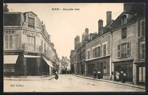 AK Mer, Grande rue avec commerces et passants