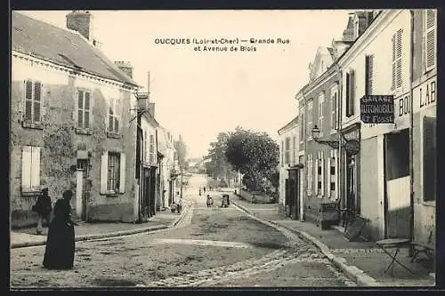 AK Oucques, Grande Rue et Avenue de Blois