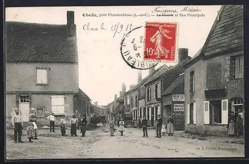 AK Choué, L`ancienne Mairie et Rue Principale